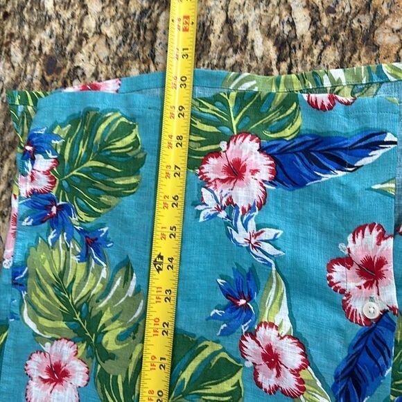 Club Room Luxury Short-Sleeve Tropical 100% Linen Button Up Shirt Size L - Picture 10 of 10